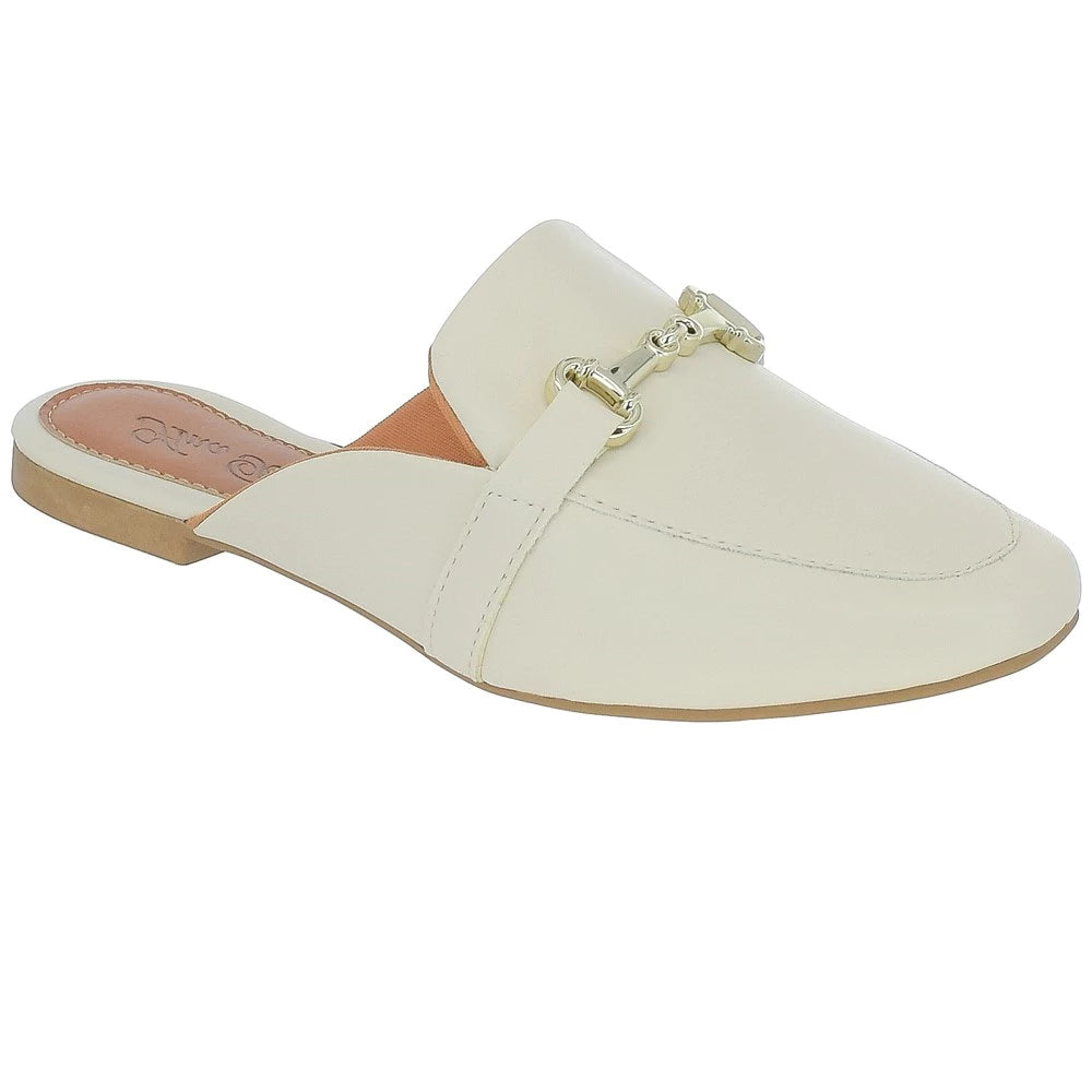 Sapato Mocassim Bico Quadrado Rasteira Casual