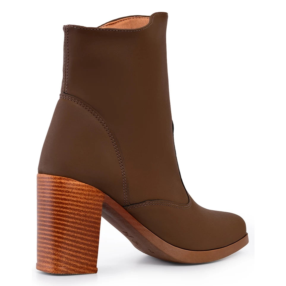 Bota Vidacy Cano Curto Zíper Blogueira
