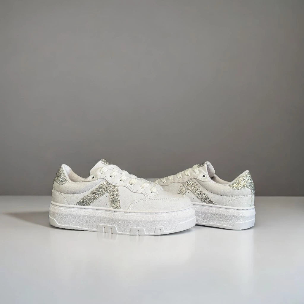 Tênis Feminino Glitter Branco Neutro Original