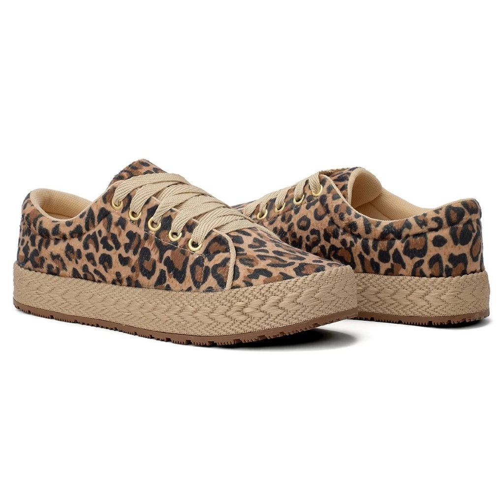 Tênis Feminino Onça Animal Slip On Solado