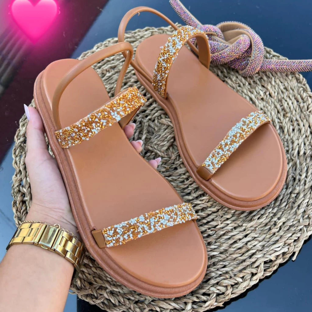 Sandalia rasteirinha Golden Bliss 2025