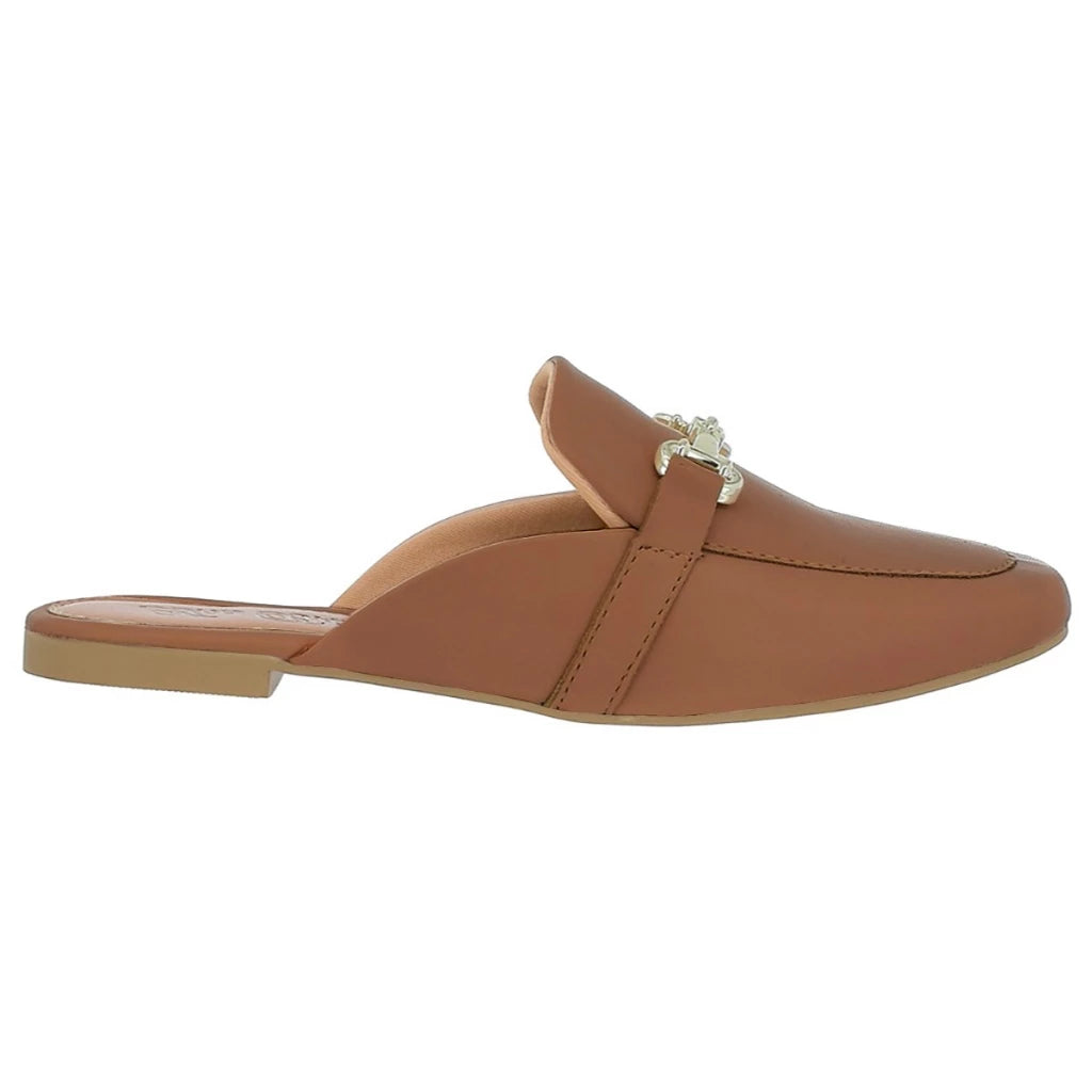 Sapato Mocassim Bico Quadrado Rasteira Casual