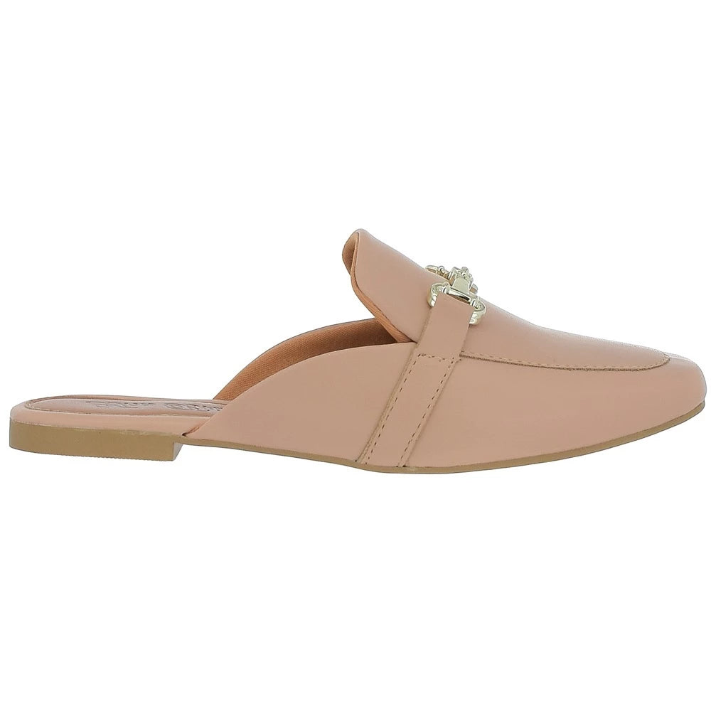 Sapato Mocassim Bico Quadrado Rasteira Casual