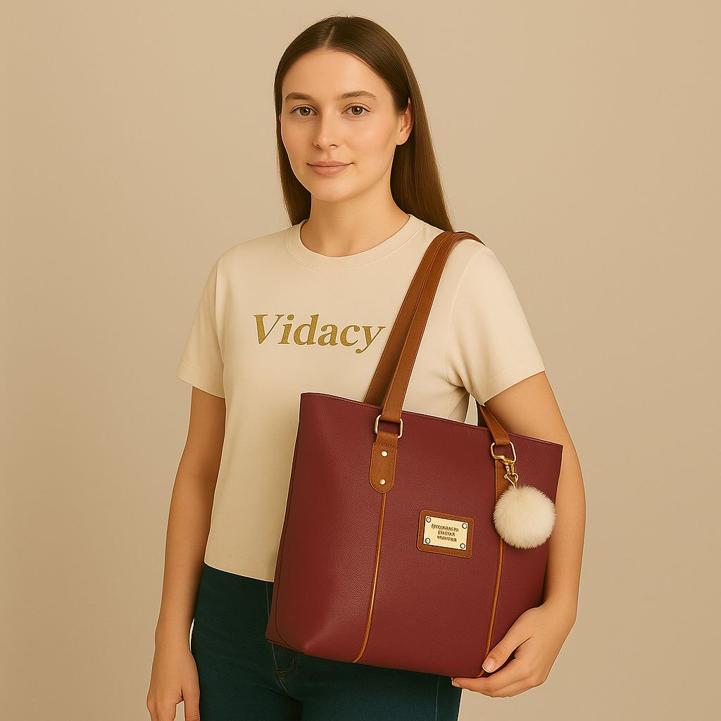 Bolsa Vidacy Grande Zipper + Chaveiro Pompom 2025 