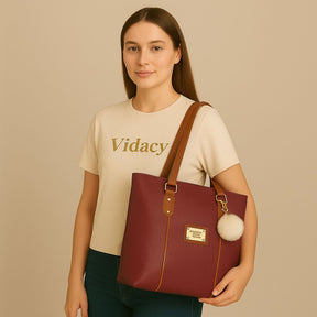 Bolsa Vidacy Grande Zipper + Chaveiro Pompom 2025 
