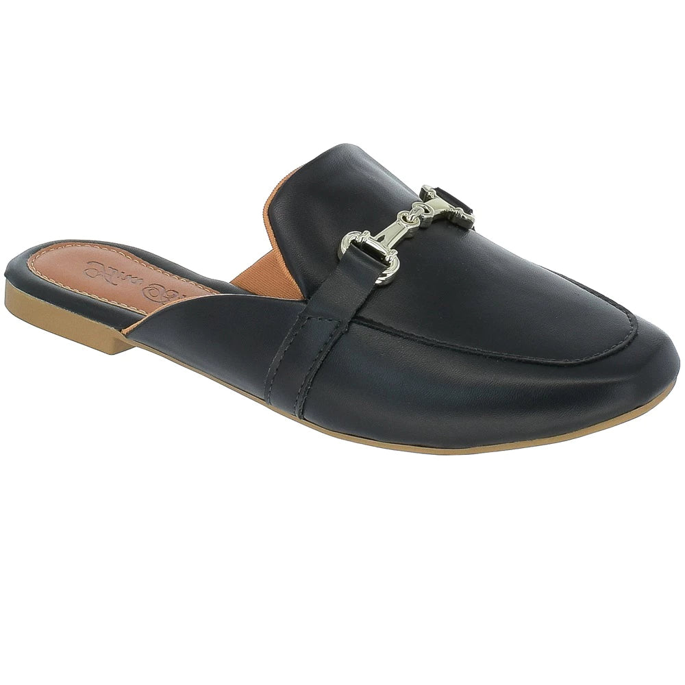 Sapato Mocassim Bico Quadrado Rasteira Casual 