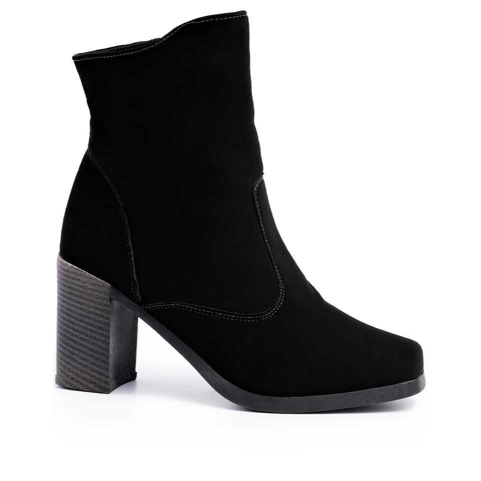 Bota Vidacy Cano Curto Zíper Blogueira 