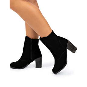 Bota Vidacy Cano Curto Zíper Blogueira 