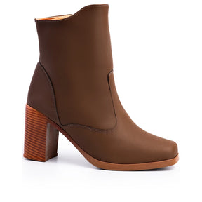Bota Vidacy Cano Curto Zíper Blogueira 