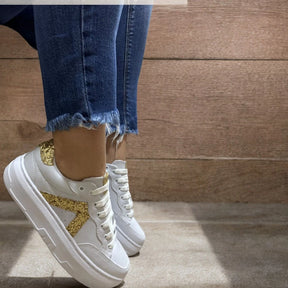 Tênis Feminino Glitter Branco Neutro Original
