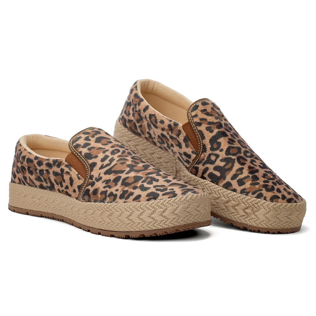 Tênis Feminino Onça Animal Slip On Solado 
