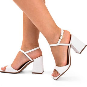 Sandália Vidacy Bico Quadrado Fibela Croco 