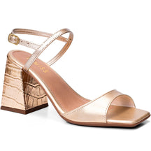 Sandália Vidacy Bico Quadrado Fibela Croco 