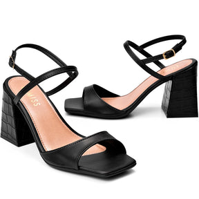 Sandália Vidacy Bico Quadrado Fibela Croco 