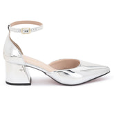 Scarpin Salto Bloco Médio Geometrico Moda Luxo 