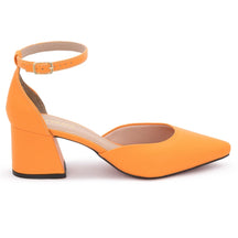 Scarpin Salto Bloco Médio Geometrico Moda Luxo 