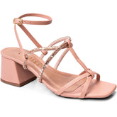 Sandália Vidacy Bico Quadrado Strass Confort 