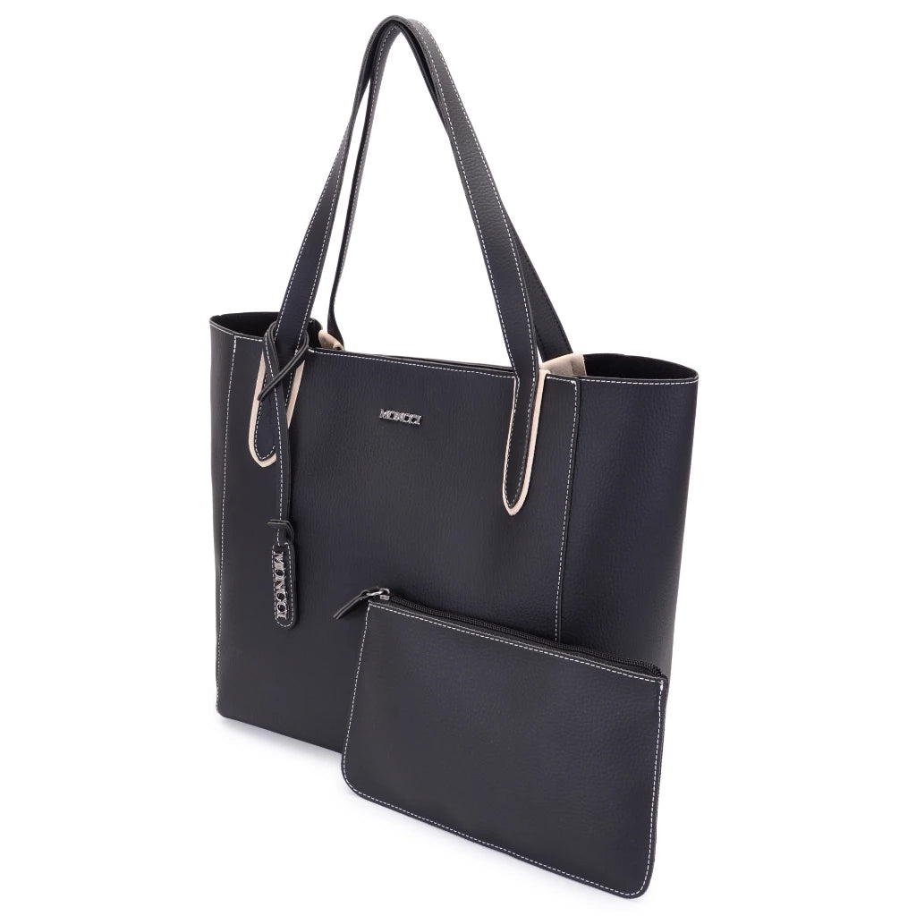 Bolsa Ombro Grande Fechameto Com Zíper + Carteira Trabalho Moncci 