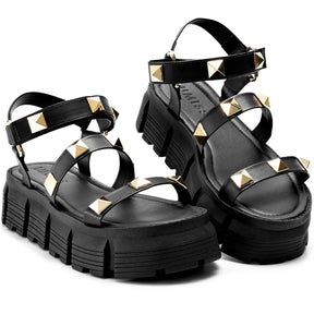 Sandália Vidacy Flatform Tratorada Pirâmide 