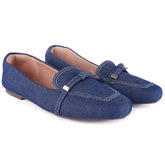 Mocassim Social Laço Moda Casual Sola Macia Jeans 