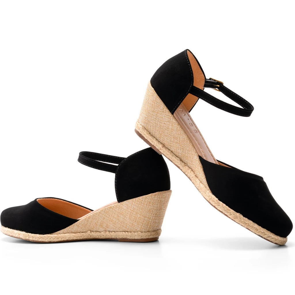 Sandália Anabela Espadrille Corda Salto Médio 