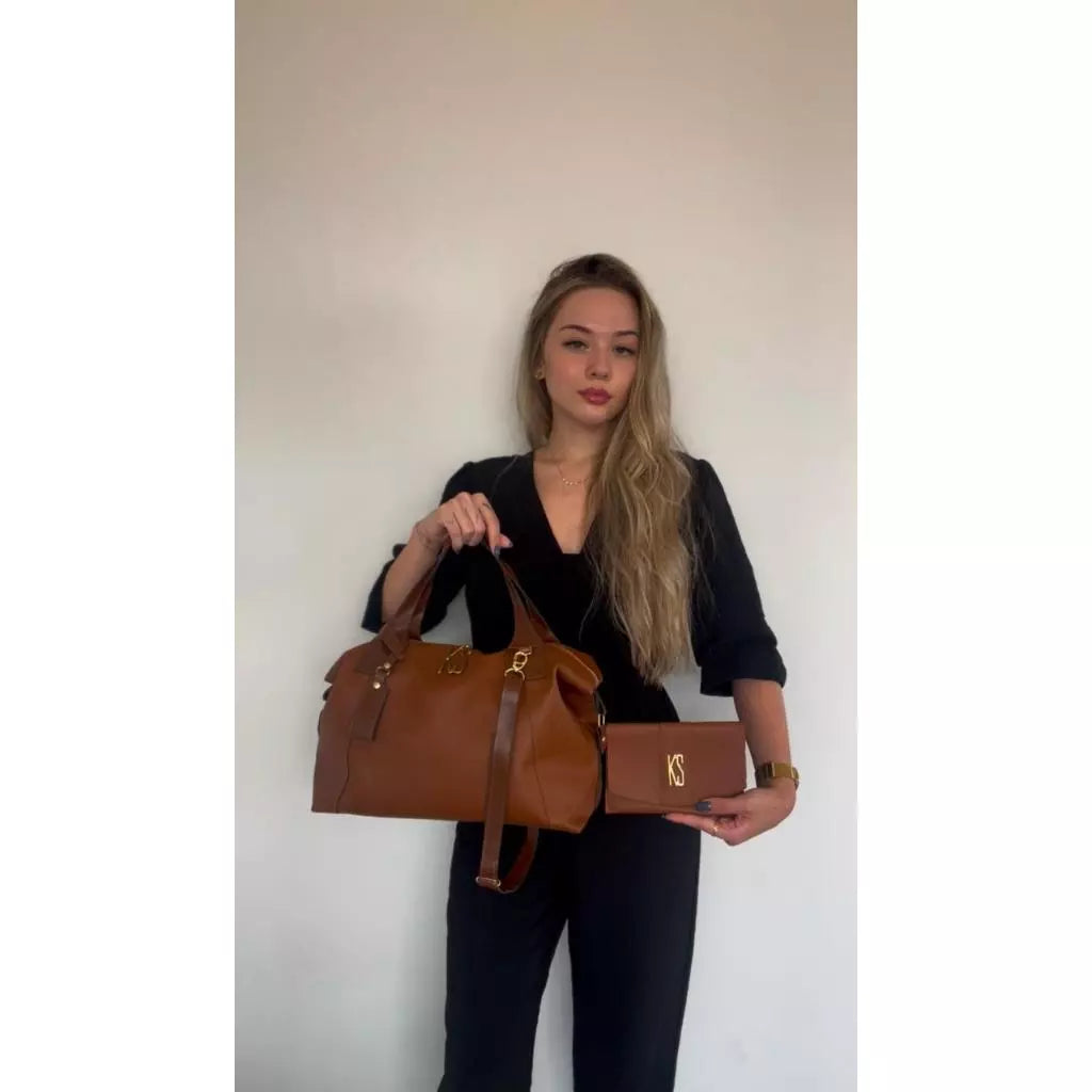Bolsa Milao Grande Alça Tiracolo+ Carteira Necessarie Compacta 