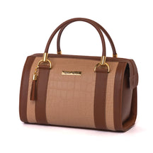 Bolsa Baú Bicolor De mão E alça Para Ombro 