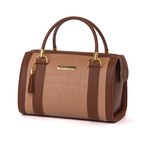 Bolsa Baú Bicolor De mão E alça Para Ombro 