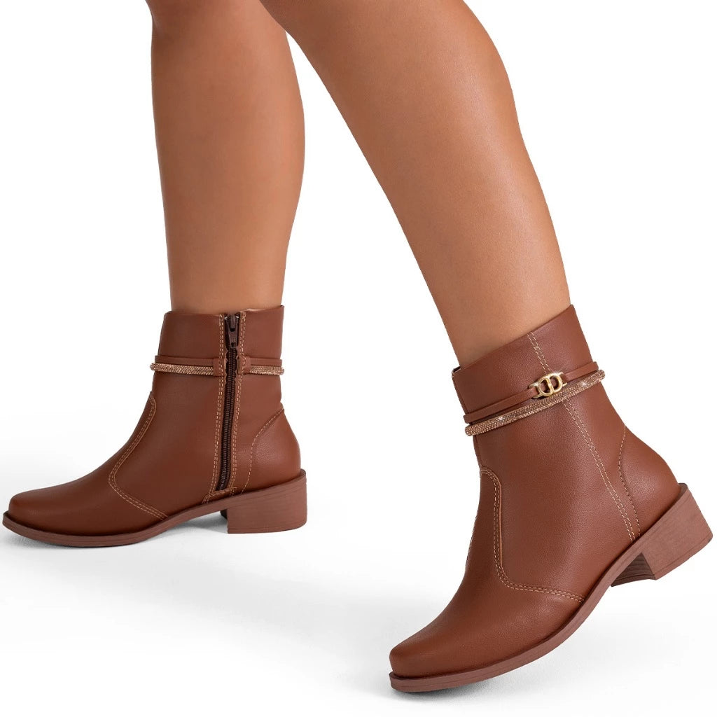 Bota Vidacy Strass Rasteira