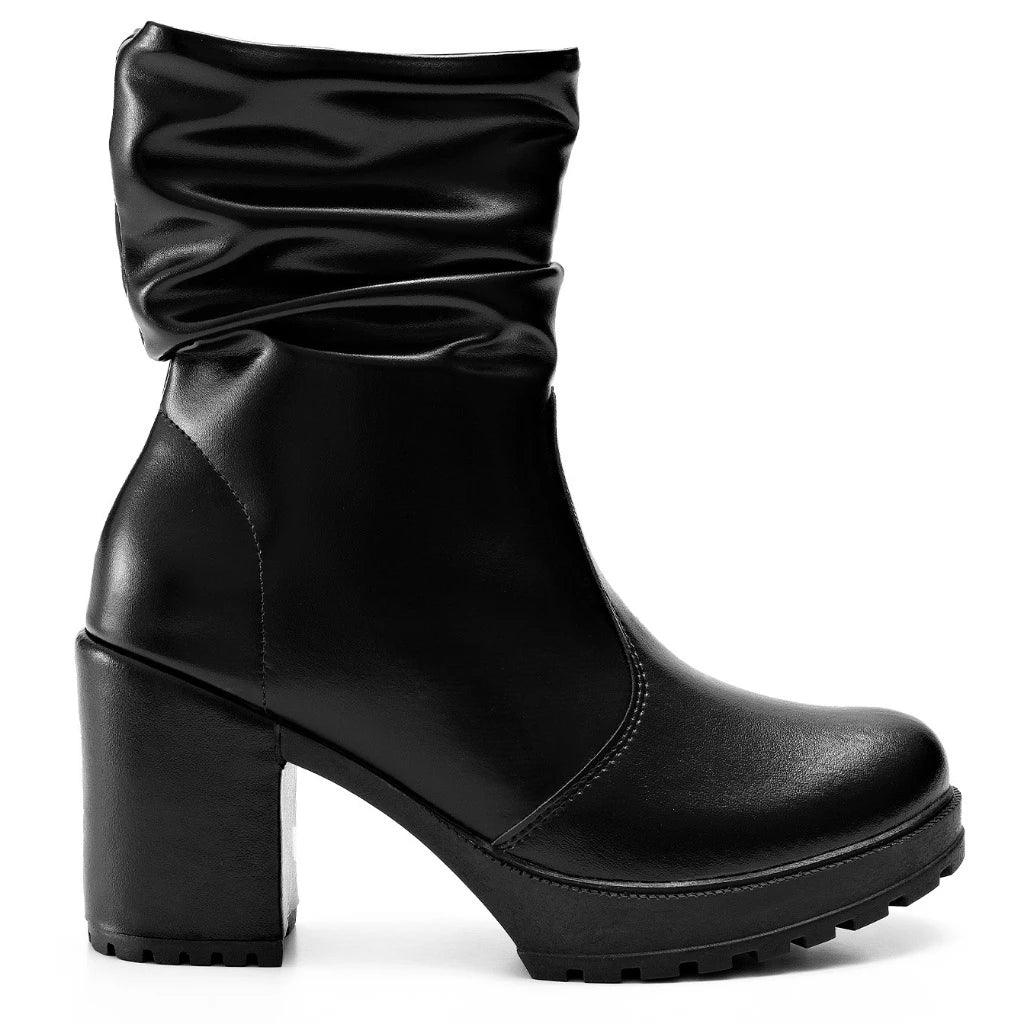 Bota Vidacy Cano Curto Enrugada
