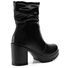 Bota Vidacy Cano Curto Enrugada