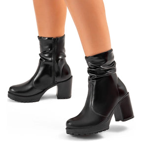 Bota Vidacy Cano Curto Enrugada