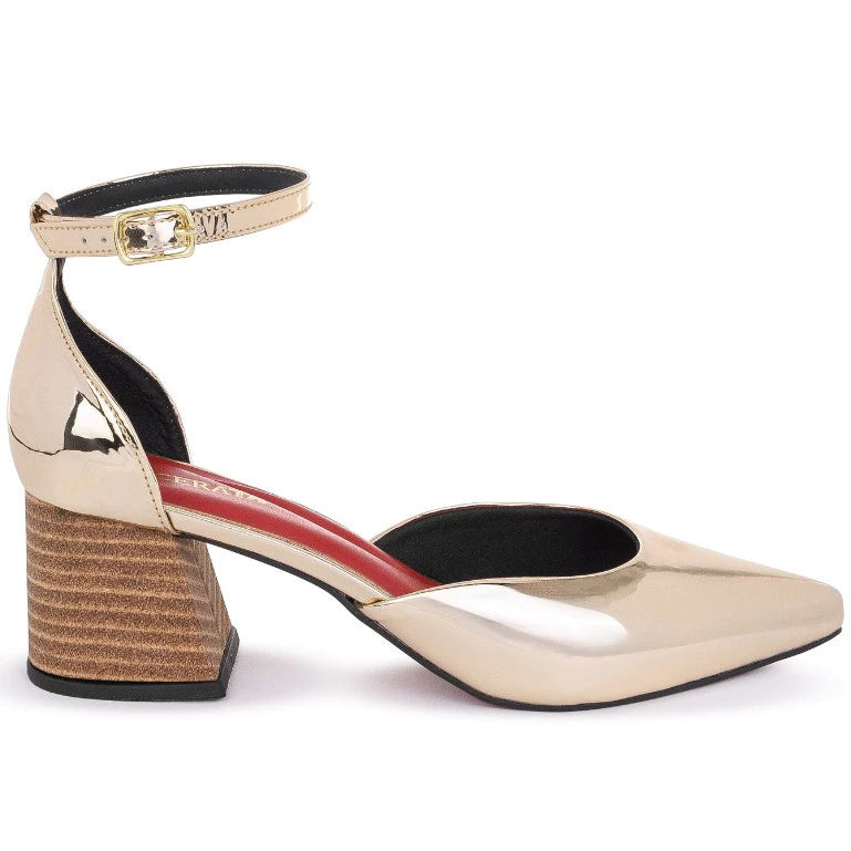 Scarpin Macerata Metalizado Elegante Moda Luxo 