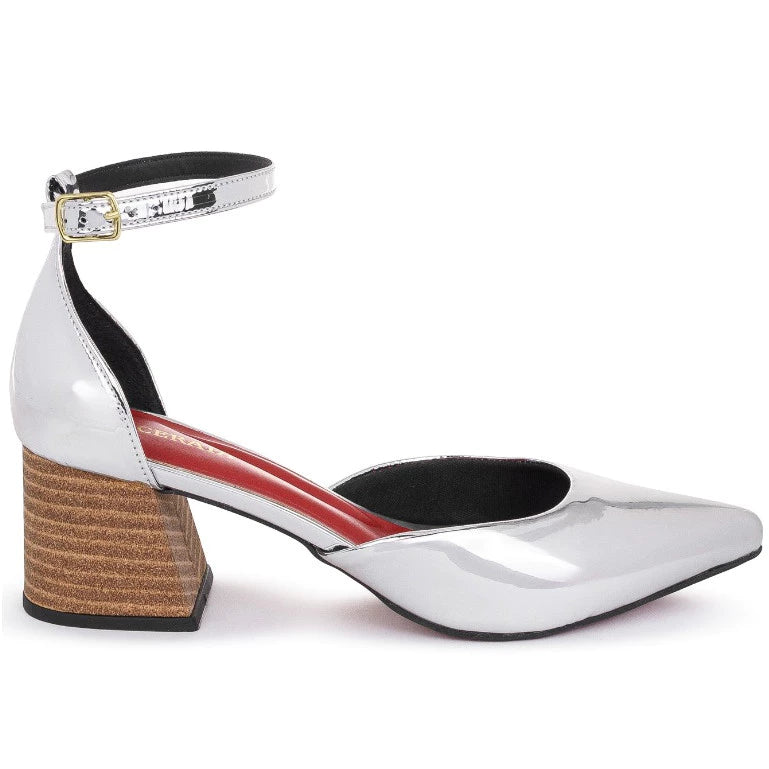 Scarpin Macerata Metalizado Elegante Moda Luxo 